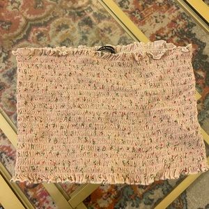 Brandy Melville ruched floral tube top